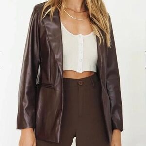 NWT brown leather blazer/jacket - Verge Girl